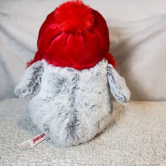 Aurora World Penguin Plush Wearing Red Ear Flaps Winter Hat ~8.5" Tall Soft - Picture 3 of 10
